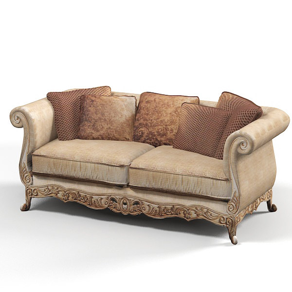 classic baroque sofa  3d  model 